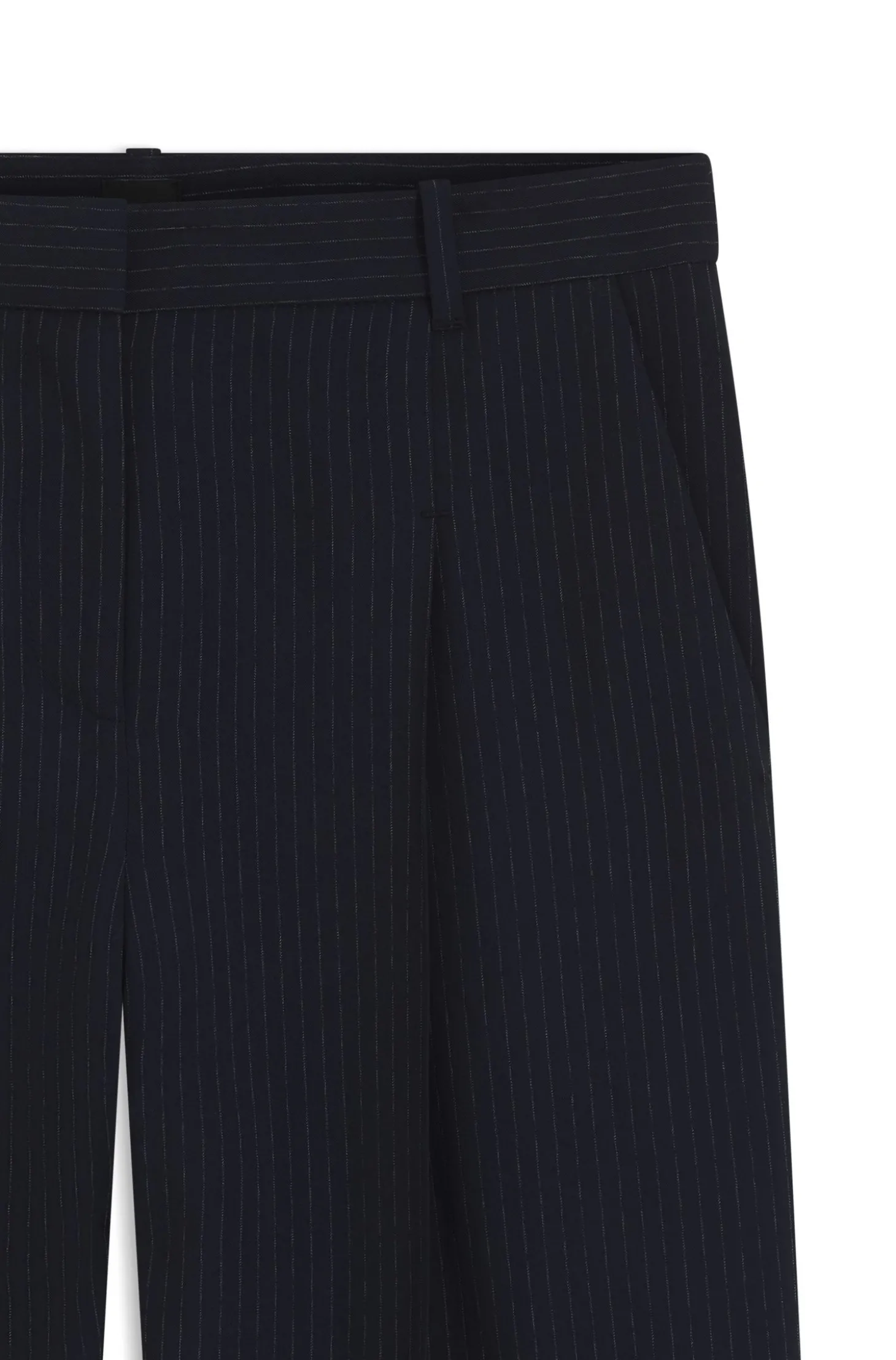 Regular-Fit Hose aus Stretch-Crêpe mit Nadelstreifen