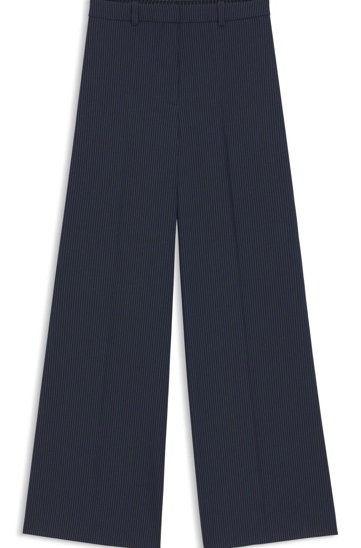 Regular-Fit Hose aus Stretch-Gewebe mit weitem Beinverlauf und Nadelstreifen