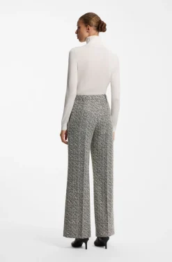 Regular-Fit Hose aus Stretch-Gewebe mit Fischgrätmuster