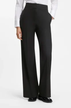 Regular-Fit Hose aus Stretch-Gewebe mit weitem Bein