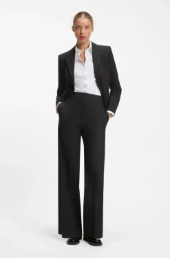 Regular-Fit Hose aus Stretch-Gewebe mit weitem Bein