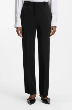 Regular-Fit Hose aus Stretch-Krepp