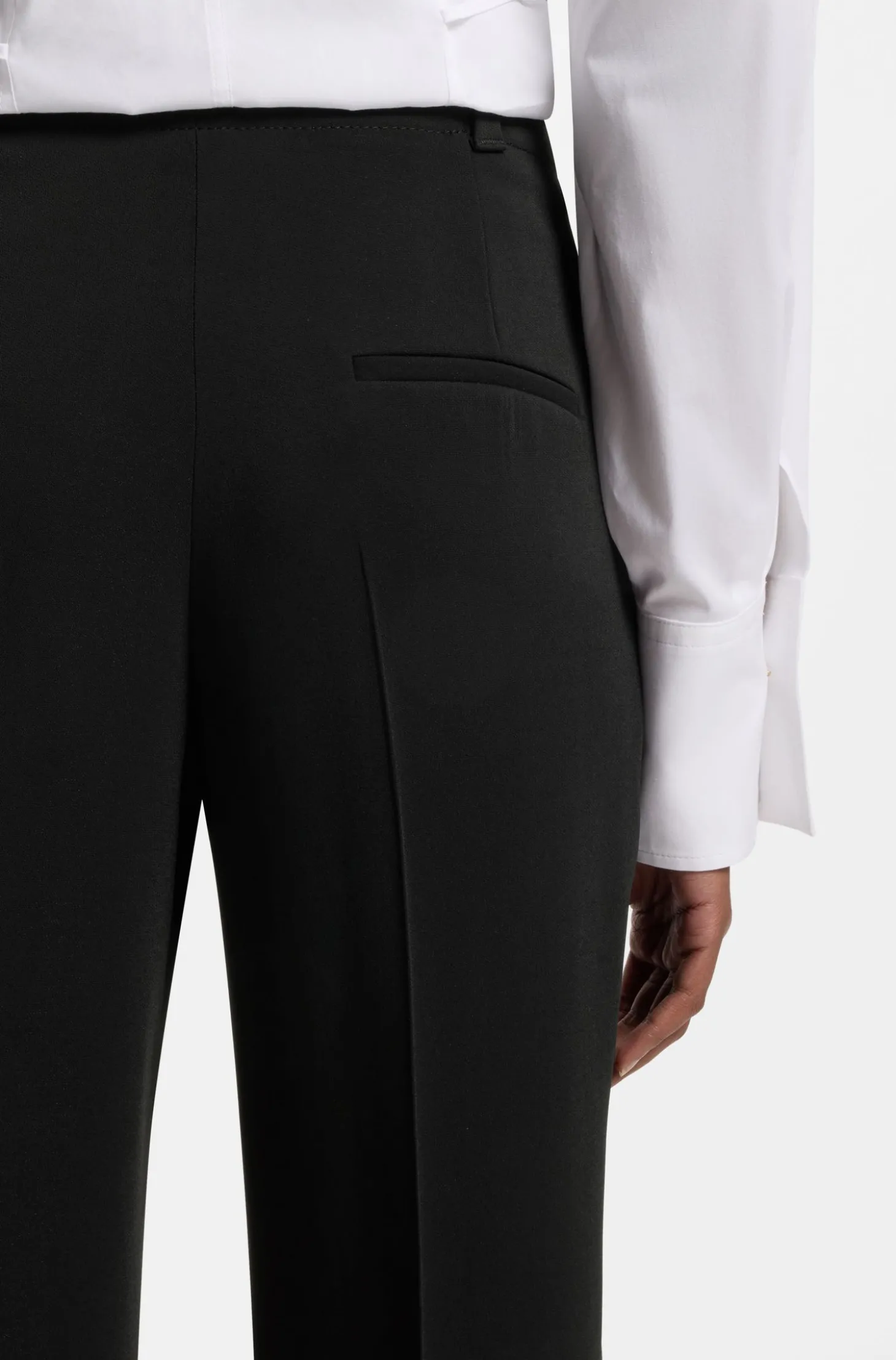 Regular-Fit Hose aus Stretch-Krepp