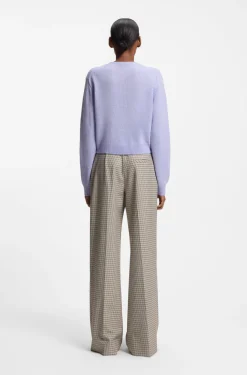 Regular-Fit Hose mit filigranem Hahnentritt-Muster