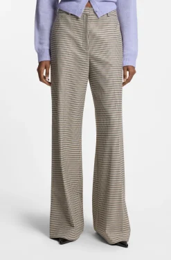 Regular-Fit Hose mit filigranem Hahnentritt-Muster