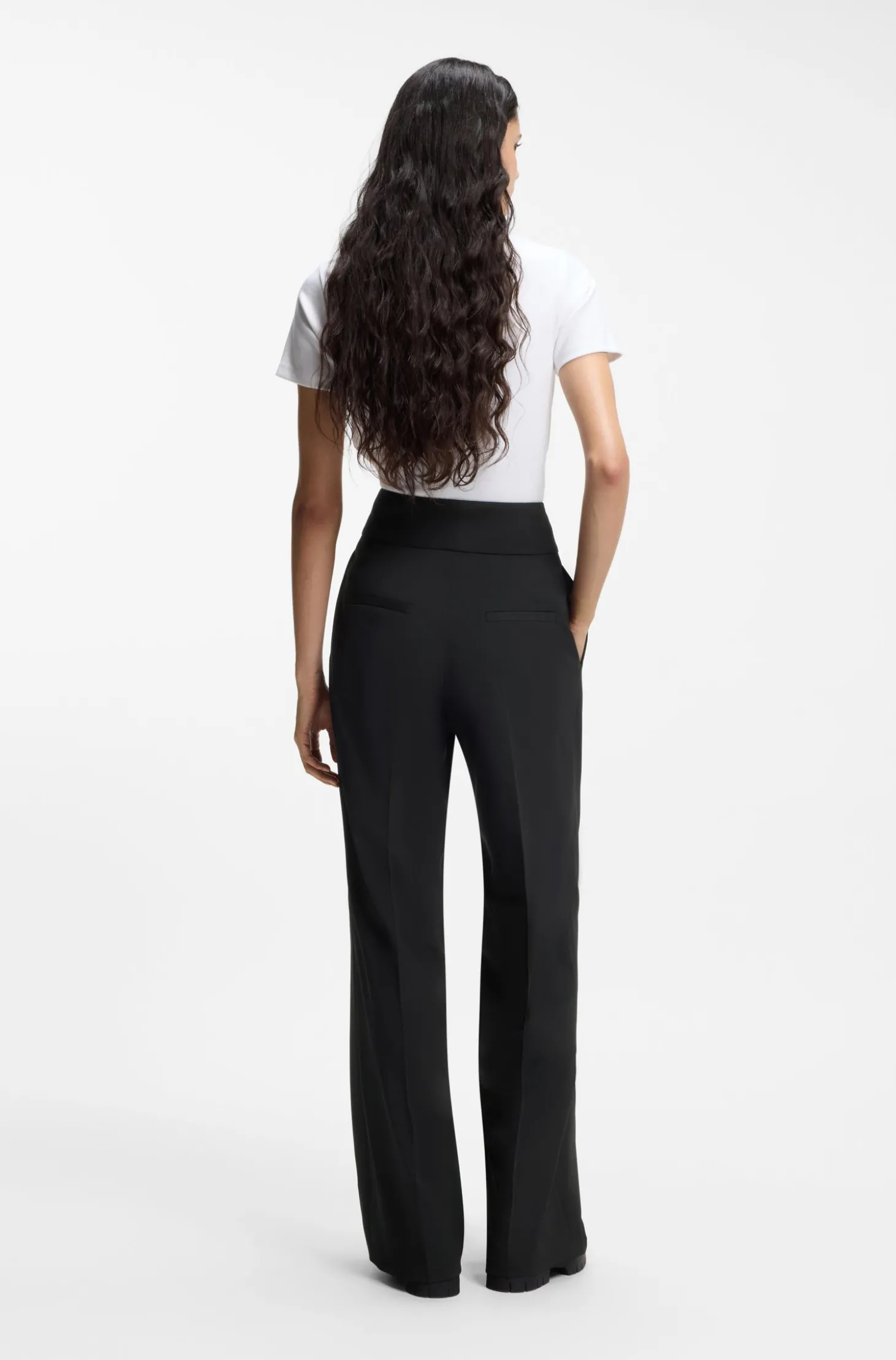 Regular-Fit Hose mit hohem Bund und ausgestelltem Bein