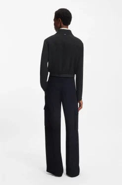 Regular-Fit Jacke aus Krepp-Gewebe mit Reißverschluss