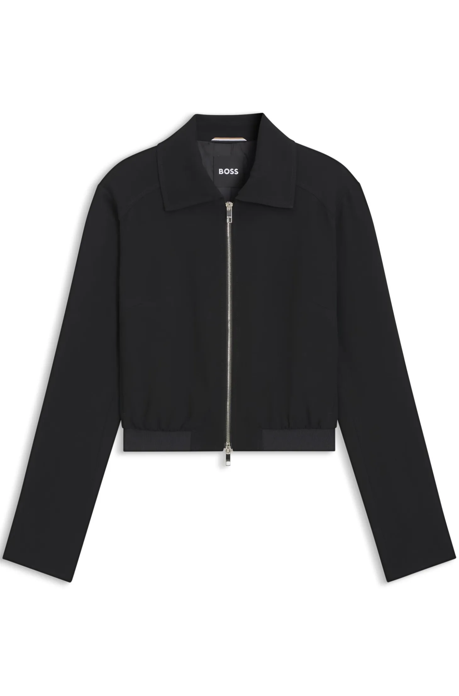 Regular-Fit Jacke aus Krepp-Gewebe mit Reißverschluss