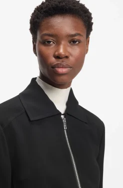 Regular-Fit Jacke aus Krepp-Gewebe mit Reißverschluss