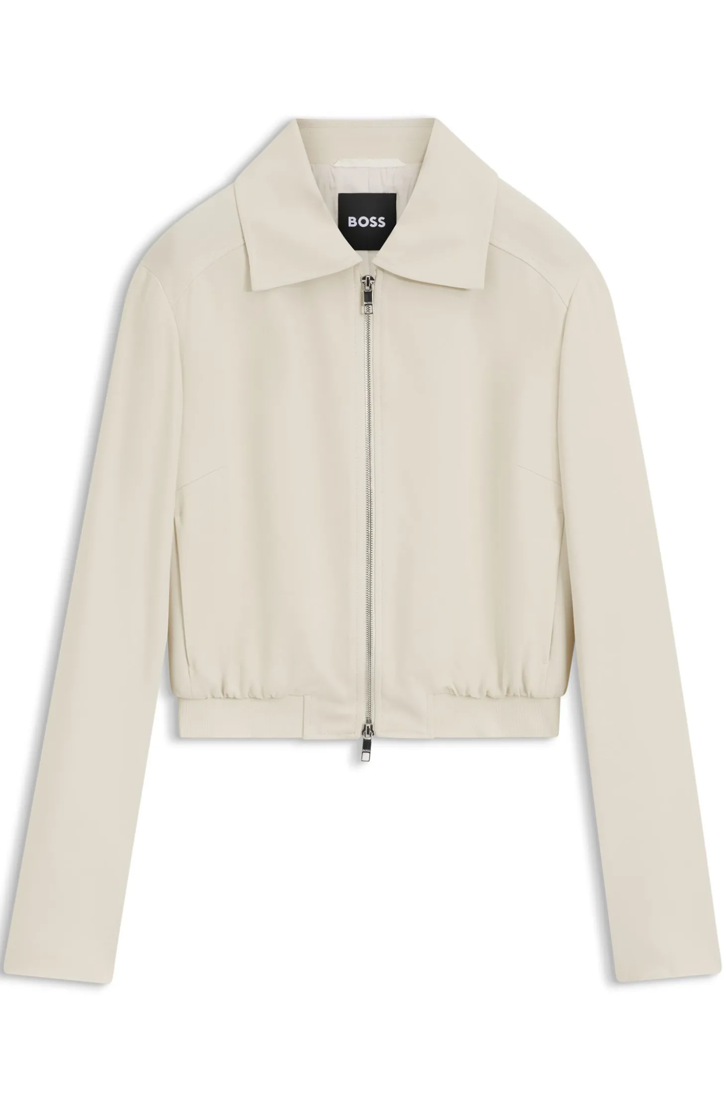 Regular-Fit Jacke aus Krepp-Gewebe mit Reißverschluss