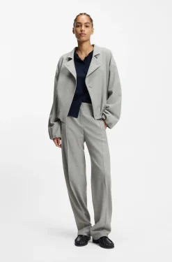 Regular-Fit Jacke aus Stretch-Gewebe mit Sharkskin-Struktur