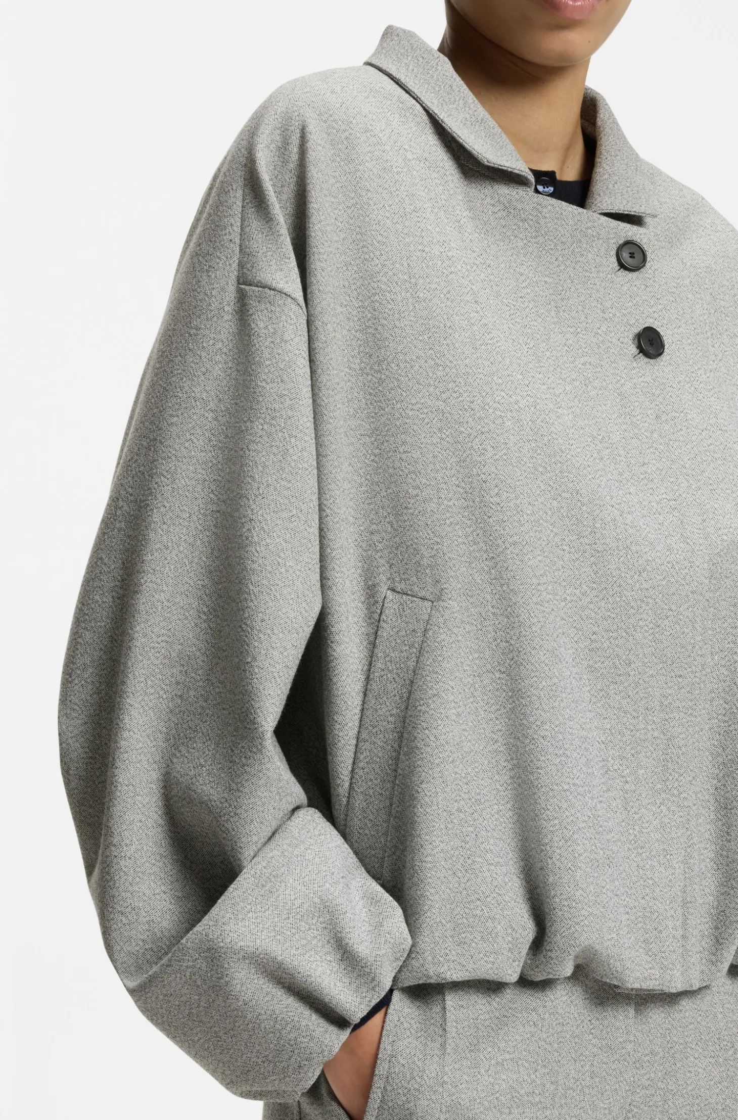 Regular-Fit Jacke aus Stretch-Gewebe mit Sharkskin-Struktur