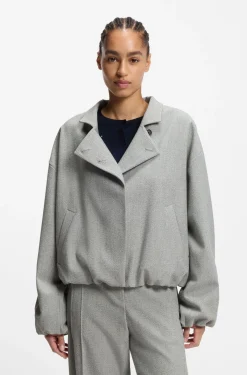 Regular-Fit Jacke aus Stretch-Gewebe mit Sharkskin-Struktur