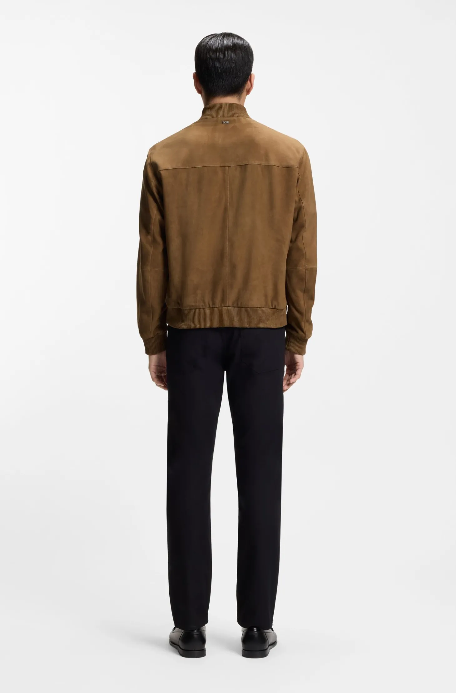 Regular-Fit Jacke aus Veloursleder