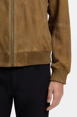 Regular-Fit Jacke aus Veloursleder