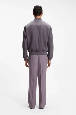 Regular-Fit Jacke aus Veloursleder
