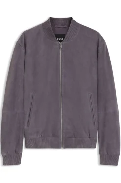 Regular-Fit Jacke aus Veloursleder
