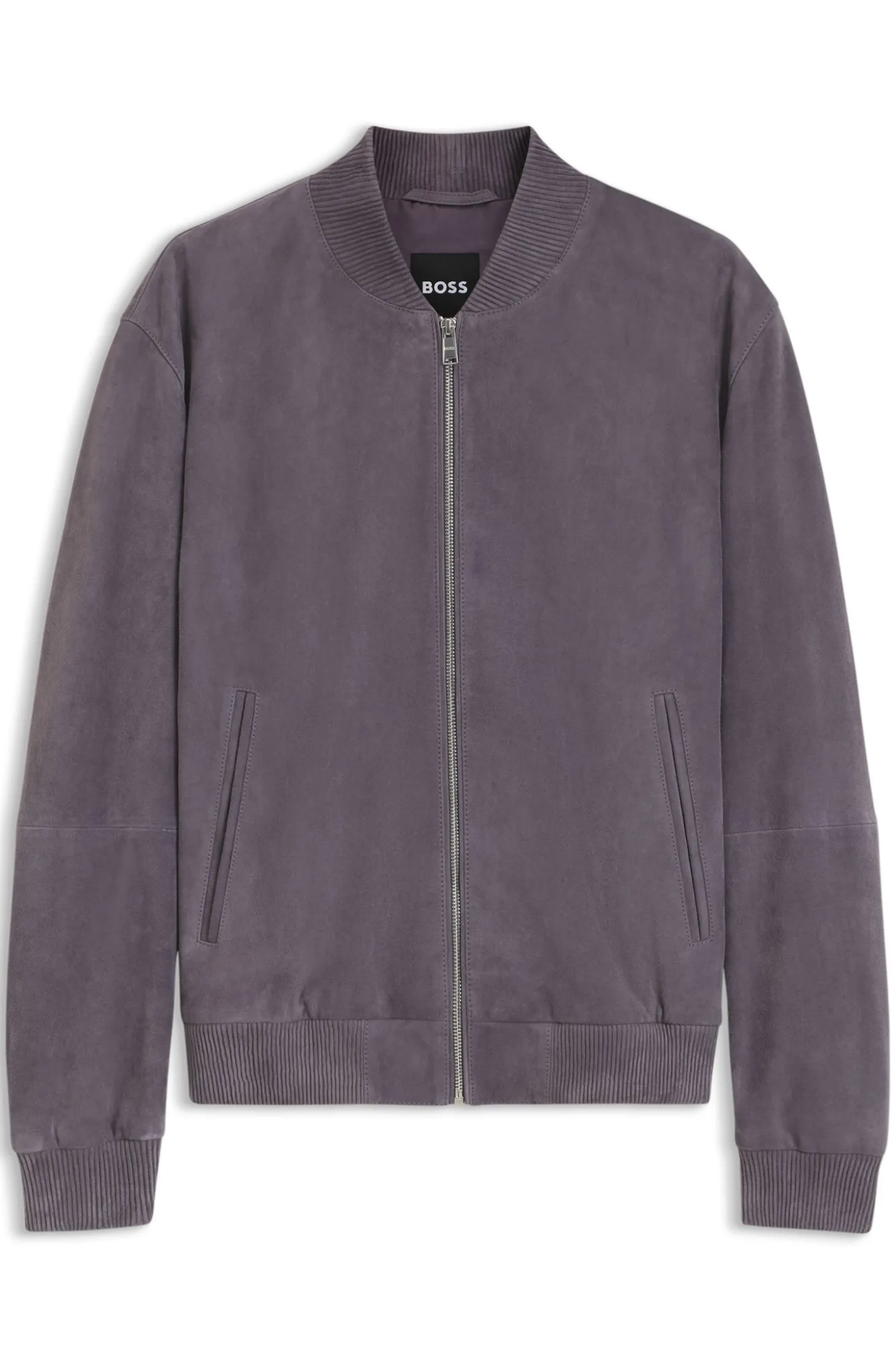 Regular-Fit Jacke aus Veloursleder