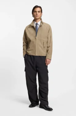Regular-Fit Jacke aus Veloursleder