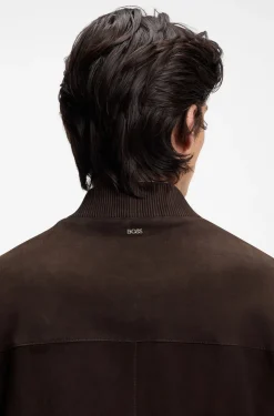 Regular-Fit Jacke aus Veloursleder