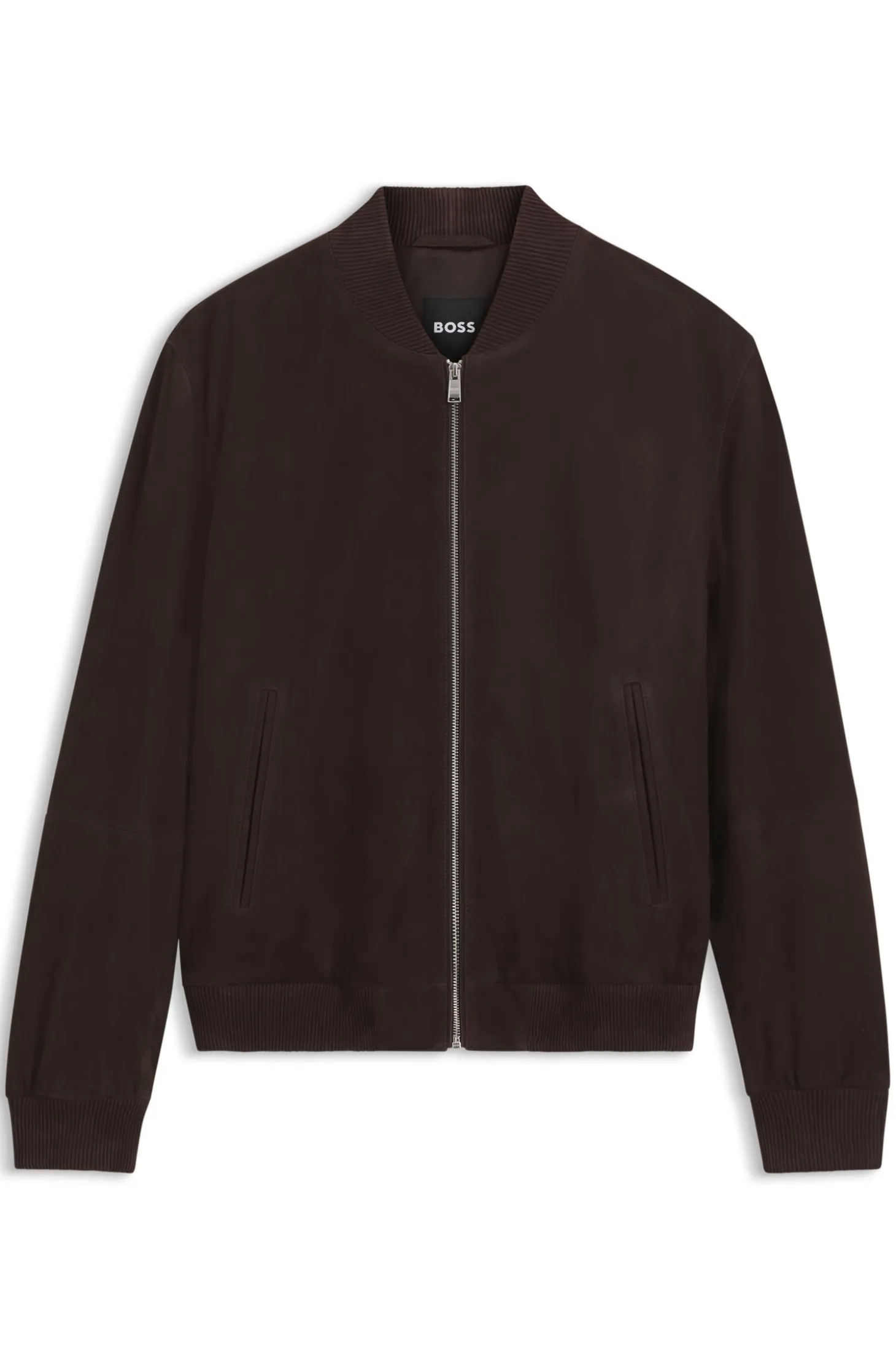 Regular-Fit Jacke aus Veloursleder