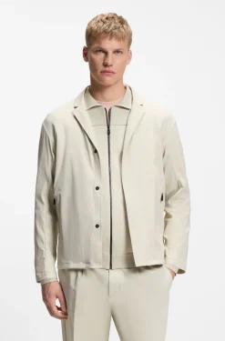 Regular-Fit Jacke aus wasserabweisendem Stretch-Gewebe