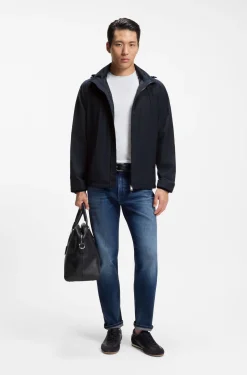 Regular-Fit Jacke mit Kapuze und wasserabweisendem Finish