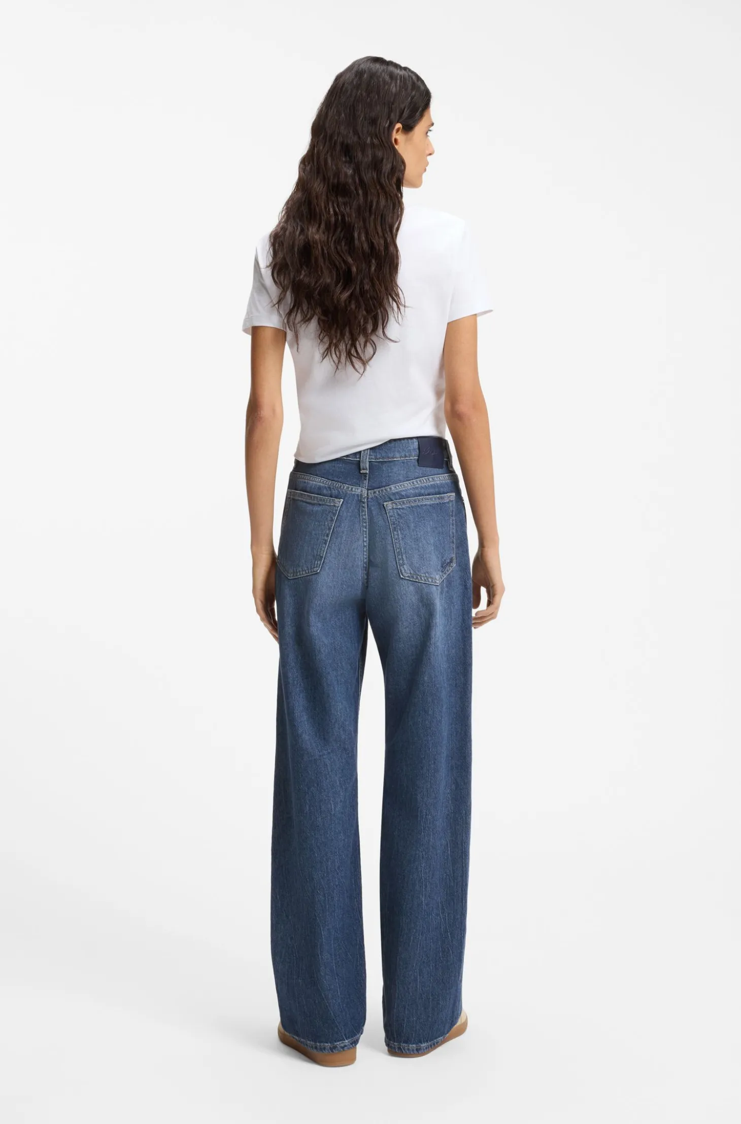 Regular-Fit Jeans aus blau marmoriertem Denim