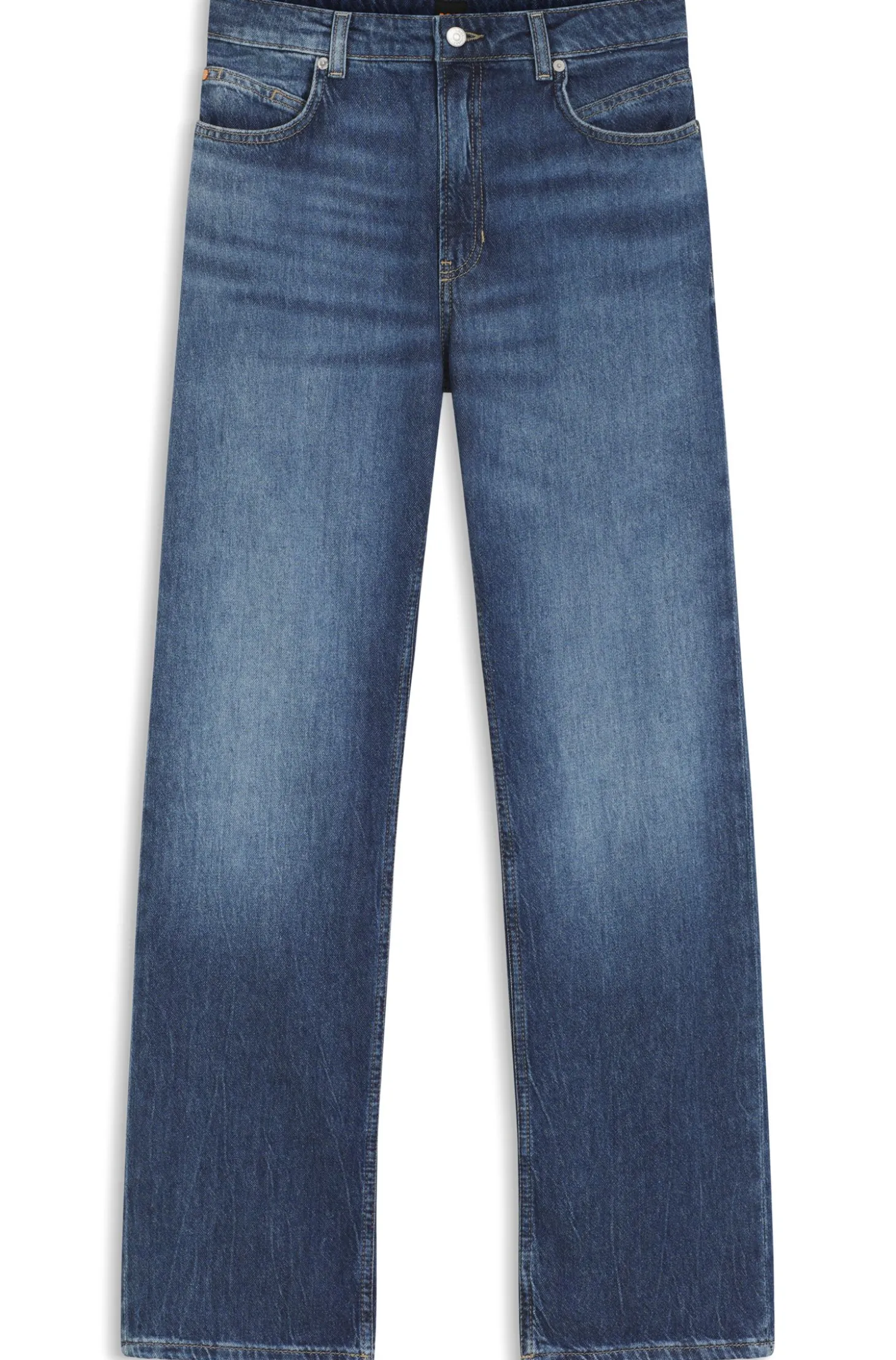 Regular-Fit Jeans aus blau marmoriertem Denim