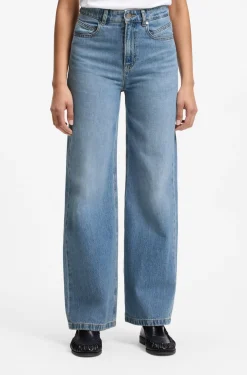 Regular-Fit Jeans aus Crosshatch-Denim mit hohem Bund