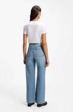 Regular-Fit Jeans aus Crosshatch-Denim mit hohem Bund