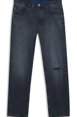 Regular-Fit Jeans aus dunkelblauem Denim