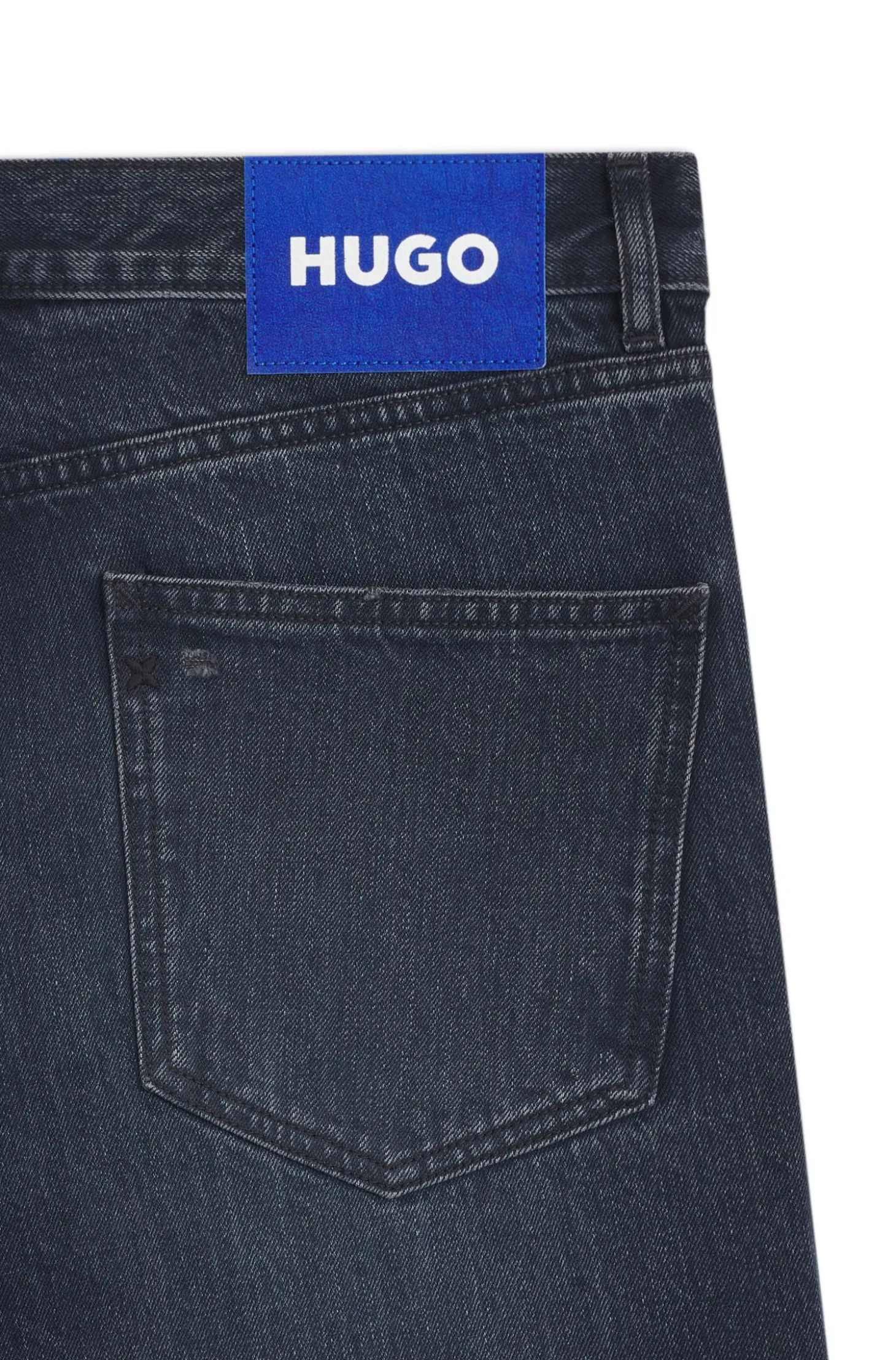Regular-Fit Jeans aus dunkelblauem Denim