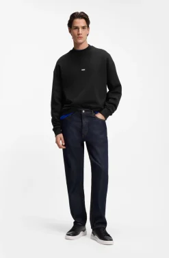 Regular-Fit Jeans aus dunkelblauem Denim
