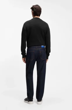 Regular-Fit Jeans aus dunkelblauem Denim