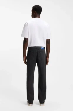 Regular-Fit Jeans aus dunkelgrauem Denim