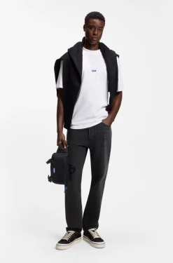 Regular-Fit Jeans aus dunkelgrauem Denim