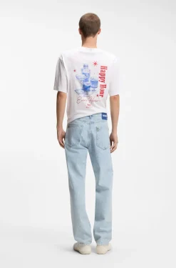 Regular-Fit Jeans aus hellblauem Denim