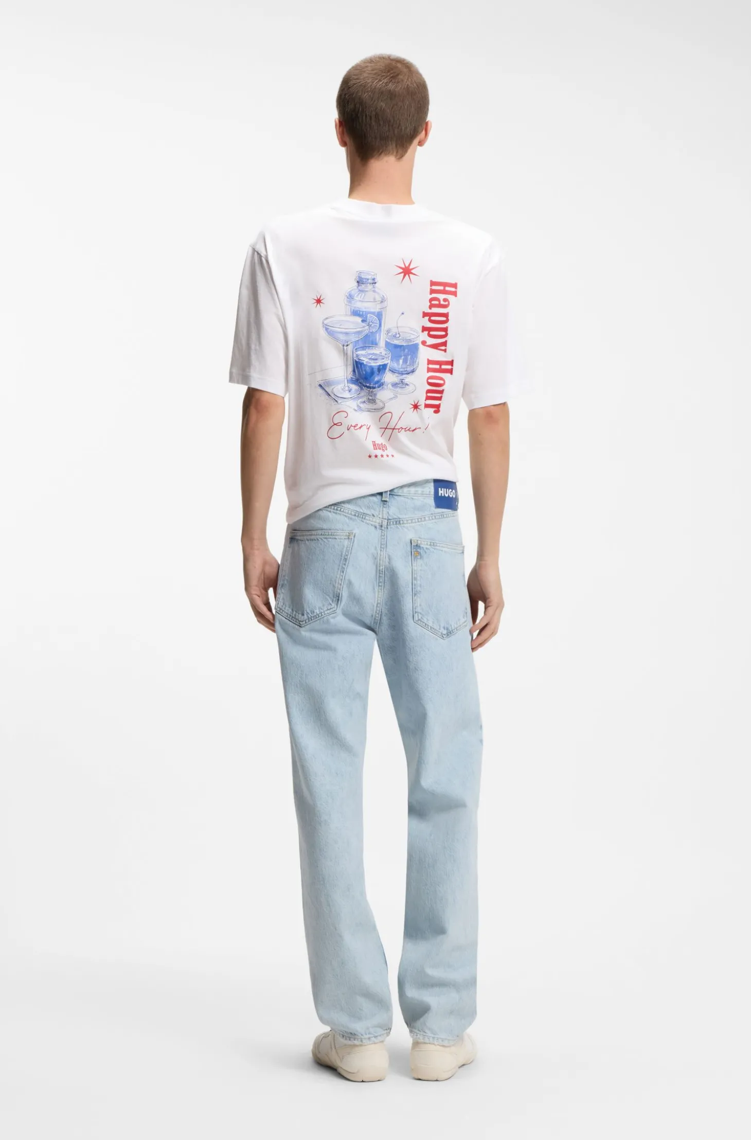 Regular-Fit Jeans aus hellblauem Denim