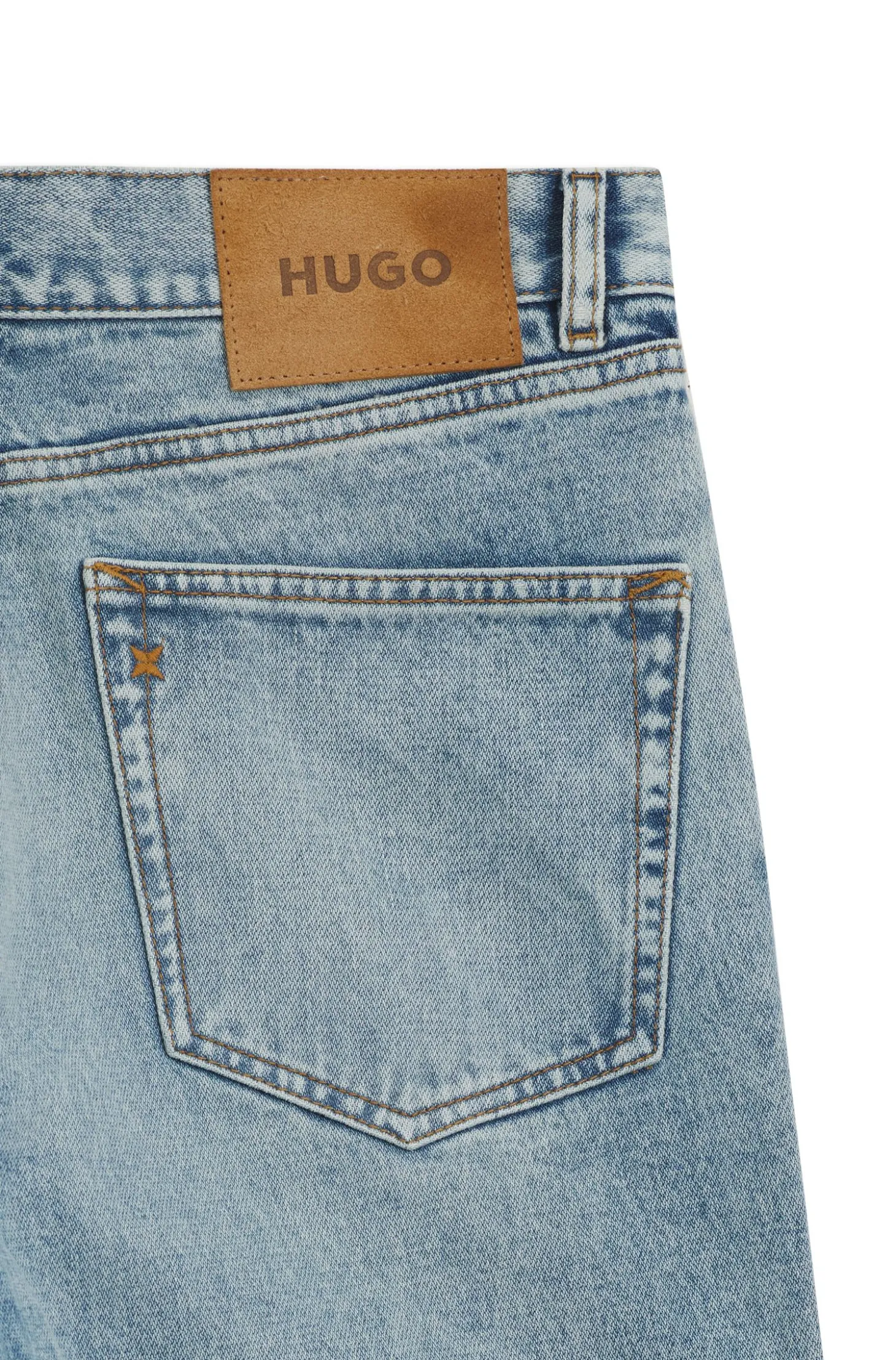 Regular-Fit Jeans aus leuchtend blauem Gewebe mit Broken-Twill-Struktur