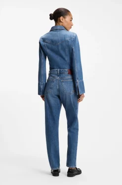 Regular-Fit Jeans aus mitteldunklem Denim mit softem Peach-Touch