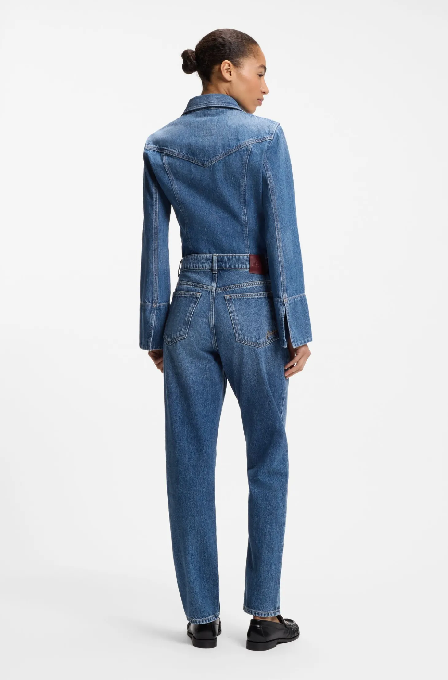 Regular-Fit Jeans aus mitteldunklem Denim mit softem Peach-Touch