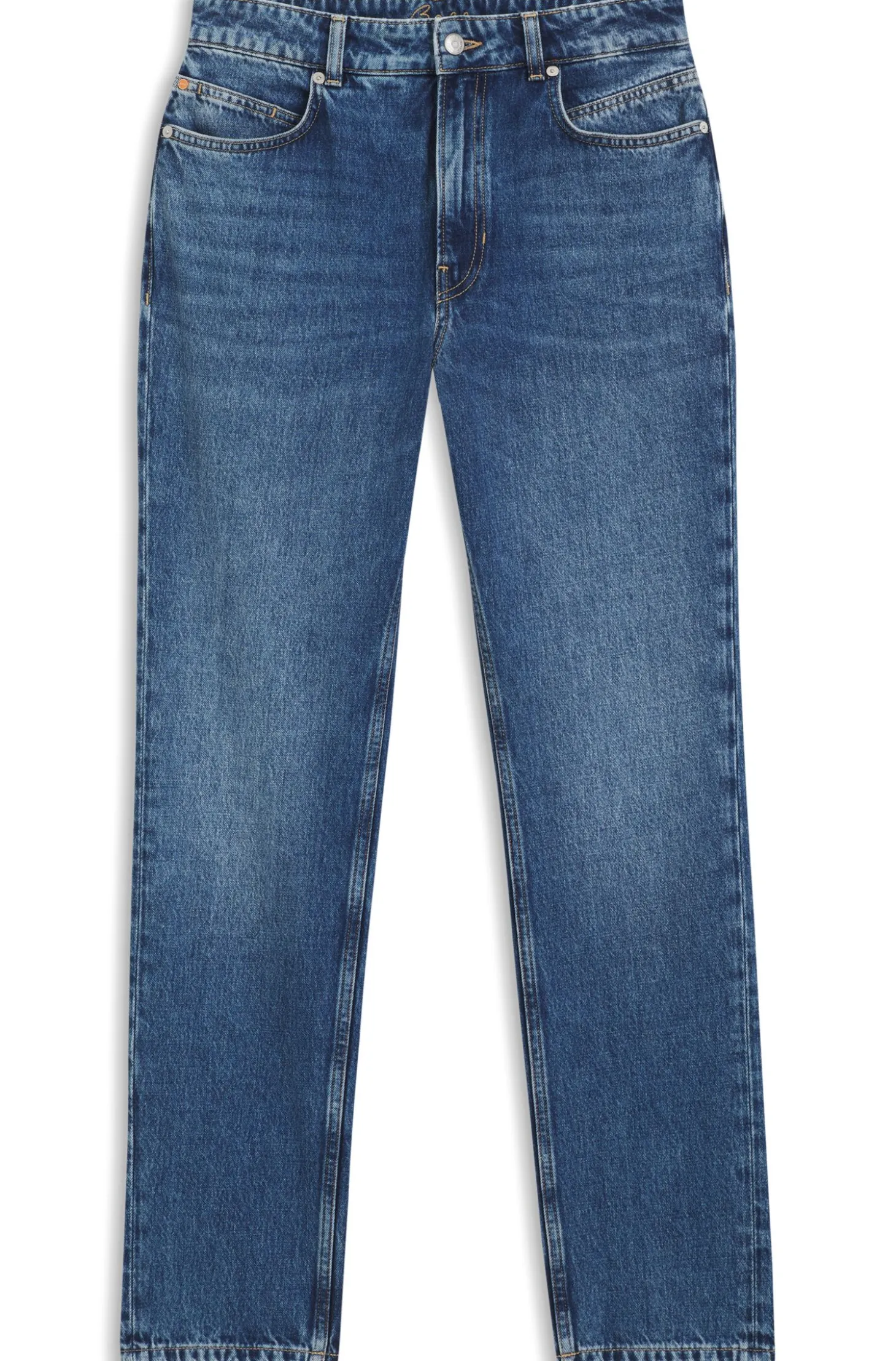 Regular-Fit Jeans aus mitteldunklem Denim mit softem Peach-Touch