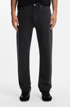 Regular-Fit Jeans aus schwarzem Denim