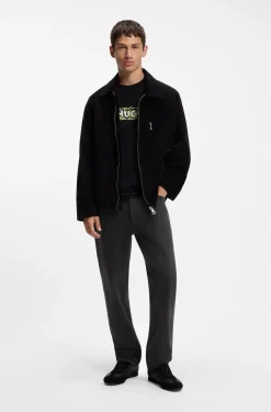 Regular-Fit Jeans aus schwarzem Denim