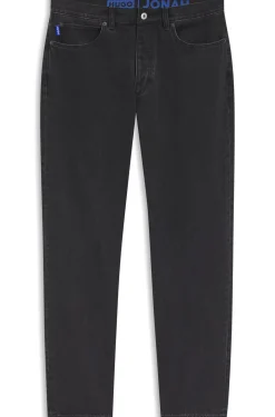 Regular-Fit Jeans aus schwarzem Denim