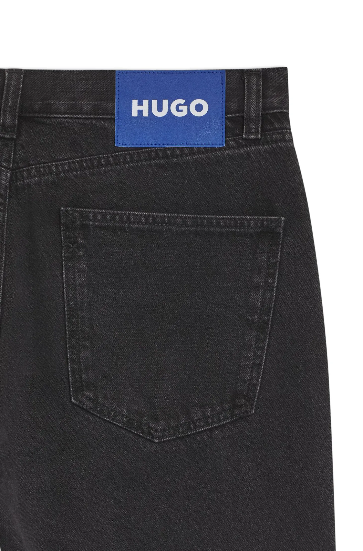 Regular-Fit Jeans aus schwarzem Denim