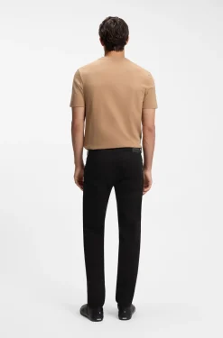 Regular-Fit Jeans aus schwarzem Stretch-Denim