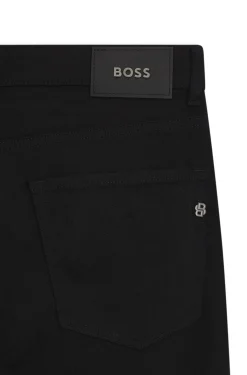 Regular-Fit Jeans aus schwarzem Stretch-Denim