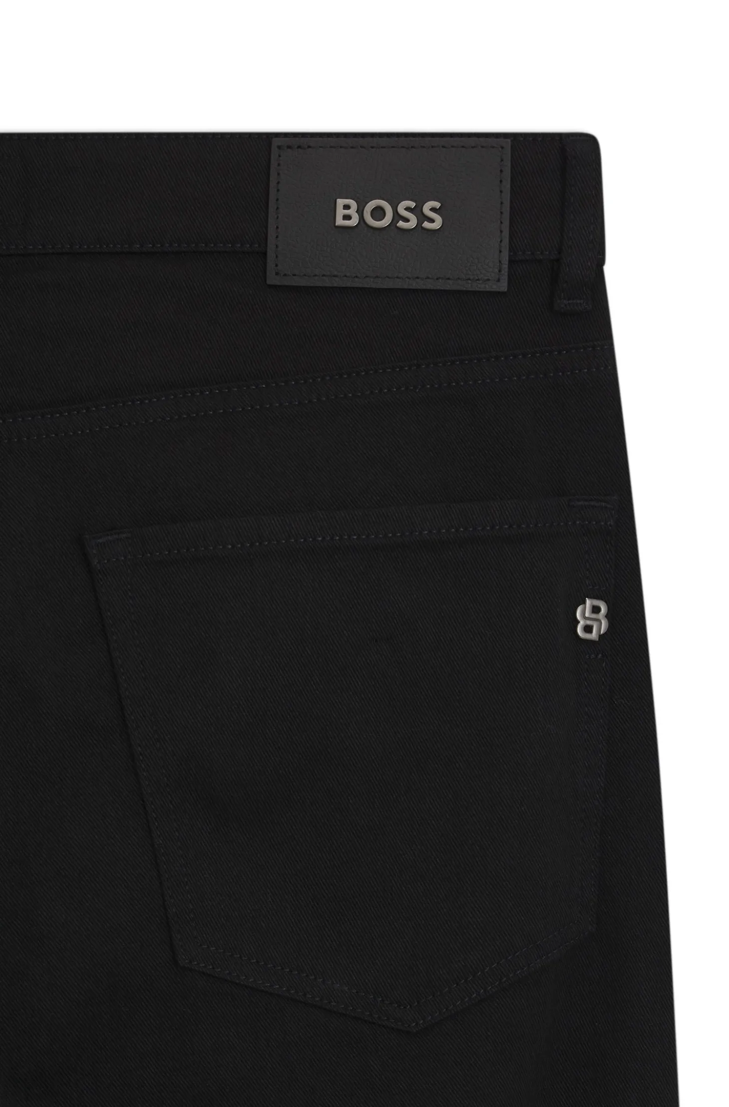 Regular-Fit Jeans aus schwarzem Stretch-Denim